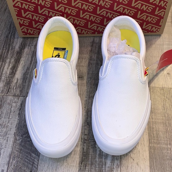 Vans slip on pro checkerboard white yellow shoes - Picture 5 of 6